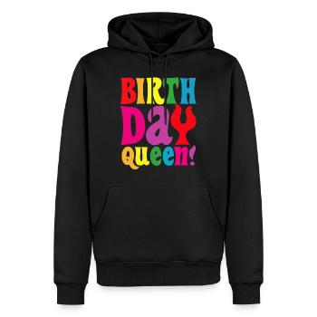 Fille Anniversaire Anniversaire Reine! Fille - Sweat à capuche Premium bio Homme - noir - Devant - Nico (187cm)