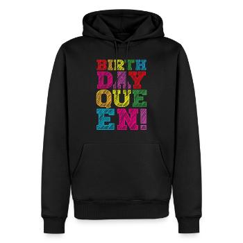 Fille Anniversaire Anniversaire Reine! Fille - Sweat à capuche Premium bio Homme - noir - Devant - Nico (187cm)