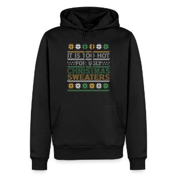 Trop chaud pour les pulls de Noël moches Drôle de Noël - Sweat à capuche Premium bio Homme - noir - Devant - Nico (187cm)