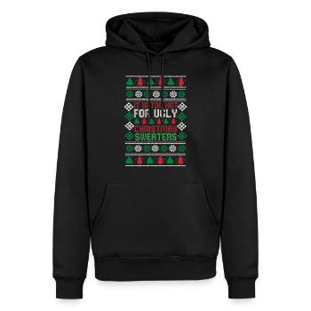 Trop chaud pour les pulls de Noël moches Drôle de Noël - Sweat à capuche Premium bio Homme - noir - Devant - Nico (187cm)