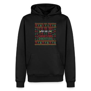 Trop chaud pour les pulls de Noël moches Drôle de Noël - Sweat à capuche Premium bio Homme - noir - Devant - Nico (187cm)