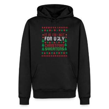 Trop chaud pour les pulls de Noël moches Drôle de Noël - Sweat à capuche Premium bio Homme - noir - Devant - Nico (187cm)