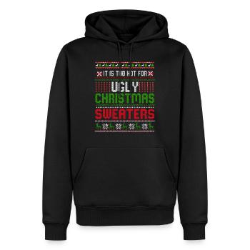 Trop chaud pour les pulls de Noël moches Drôle de Noël - Sweat à capuche Premium bio Homme - noir - Devant - Nico (187cm)