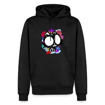 Day of the dead Katze mit Blumen mexikanisches - Männer Premium Bio Hoodie - Schwarz - Vorne - Nico (187cm)