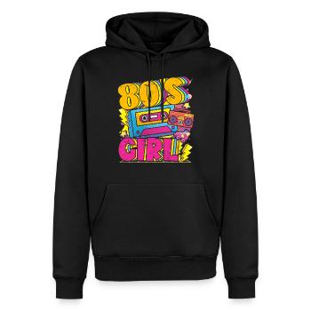 Frauen 80s girl 80er Themen Party Vintage 1980er - Männer Premium Bio Hoodie - Schwarz - Vorne - Nico (187cm)