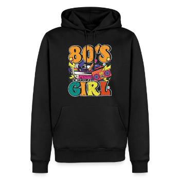 Frauen 80s girl 80er Themen Party Vintage 1980er - Männer Premium Bio Hoodie - Schwarz - Vorne - Nico (187cm)