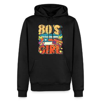Frauen 80s girl 80er Themen Party Vintage 1980er - Männer Premium Bio Hoodie - Schwarz - Vorne - Nico (187cm)