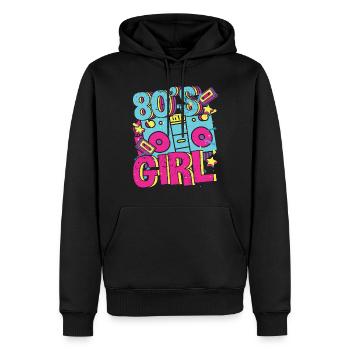 Frauen 80s girl 80er Themen Party Vintage 1980er - Männer Premium Bio Hoodie - Schwarz - Vorne - Nico (187cm)