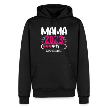 Mama 2023 Mutter werden in Schwangerschaft Baby - Männer Premium Bio Hoodie - Schwarz - Vorne - Nico (187cm)
