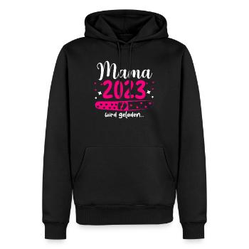 Mama 2023 Mutter werden in Schwangerschaft Baby - Männer Premium Bio Hoodie - Schwarz - Vorne - Nico (187cm)