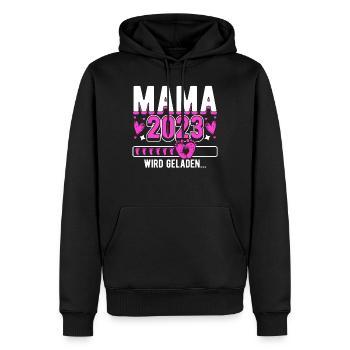 Mama 2023 Mutter werden in Schwangerschaft Baby - Männer Premium Bio Hoodie - Schwarz - Vorne - Nico (187cm)