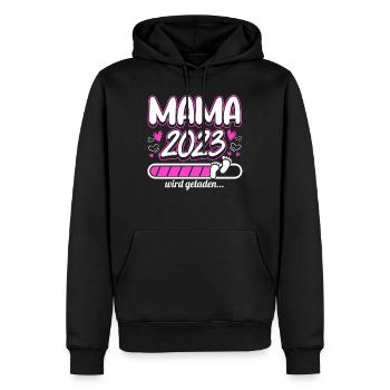 Mama 2023 Mutter werden in Schwangerschaft Baby - Männer Premium Bio Hoodie - Schwarz - Vorne - Nico (187cm)