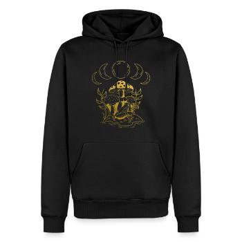 Aesthetic Goblincore und dunkler Cottagecore Pilz - Männer Premium Bio Hoodie - Schwarz - Vorne - Nico (187cm)