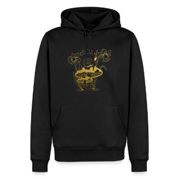 Aesthetic Goblincore und dunkler Cottagecore Pilz - Männer Premium Bio Hoodie - Schwarz - Vorne - Nico (187cm)