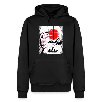 haruno japanische kirschblüten illustration japan - Männer Premium Bio Hoodie - Schwarz - Vorne - Nico (187cm)