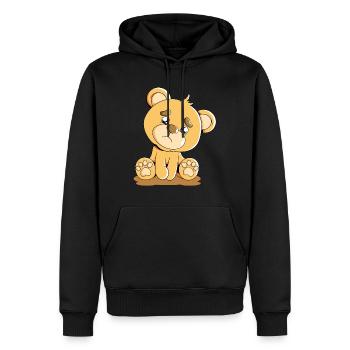 Cute Bear Cuddly Toy Hug Stuffed Animal Love - Men’s Premium Organic Hoodie - black - Front - Nico (187cm)
