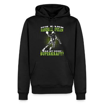 Handball spielen Superkraft Handballer - Männer Premium Bio Hoodie - Schwarz - Vorne - Nico (187cm)