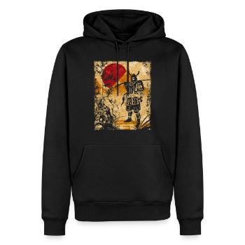 Samouraï Art Japonais Vintage Fighter Rétro - Sweat à capuche Premium bio Homme - noir - Devant - Nico (187cm)