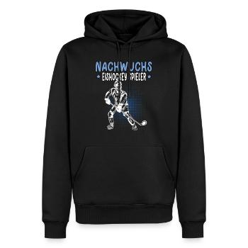 Nachwuchs Eishockey Spieler Hockey junge - Männer Premium Bio Hoodie - Schwarz - Vorne - Nico (187cm)