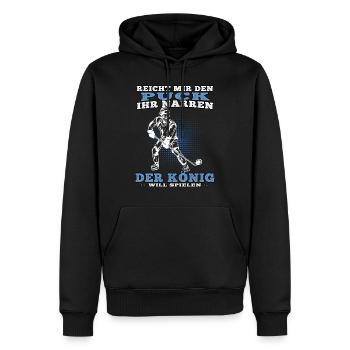 Der König Eishockey spielen Hockey junge - Männer Premium Bio Hoodie - Schwarz - Vorne - Nico (187cm)