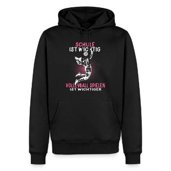 Volleyball spielen ist wichtiger Volleyballerin - Männer Premium Bio Hoodie - Schwarz - Vorne - Nico (187cm)