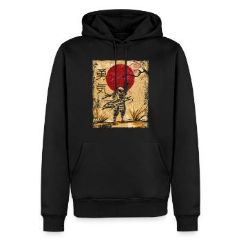 Samouraï Art Japonais Vintage Fighter Rétro - Sweat à capuche Premium bio Homme - noir - Devant - Nico (187cm)