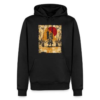 Samouraï Art Japonais Vintage Fighter Rétro - Sweat à capuche Premium bio Homme - noir - Devant - Nico (187cm)