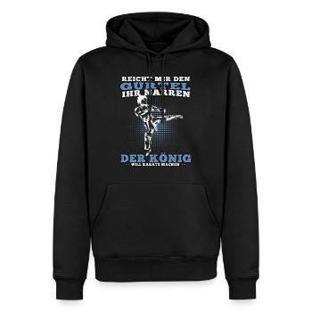 König will Karate Karateka asiatischer Kampfsport - Männer Premium Bio Hoodie - Schwarz - Vorne - Nico (187cm)