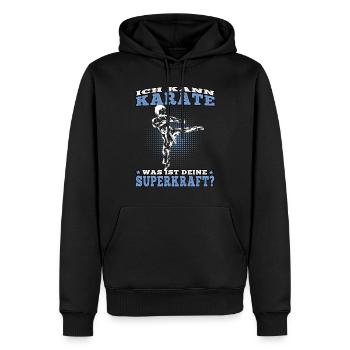 Ich kann Karate Karateka asiatischer Kampfsport - Männer Premium Bio Hoodie - Schwarz - Vorne - Nico (187cm)