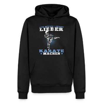 Lieber Karate Karateka asiatischer Kampfsport - Männer Premium Bio Hoodie - Schwarz - Vorne - Nico (187cm)