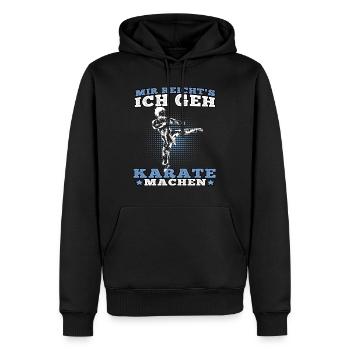 Geh Karate machen Karateka asiatischer Kampfsport - Männer Premium Bio Hoodie - Schwarz - Vorne - Nico (187cm)