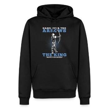 King fait du tir à l’arc Archer - Sweat à capuche Premium bio Homme - noir - Devant - Nico (187cm)