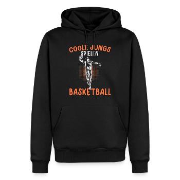 Coole Jungs spielen Basketball Basketballer - Männer Premium Bio Hoodie - Schwarz - Vorne - Nico (187cm)
