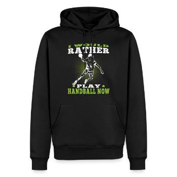 préfère jouer au handball Joueur de handball - Sweat à capuche Premium bio Homme - noir - Devant - Nico (187cm)