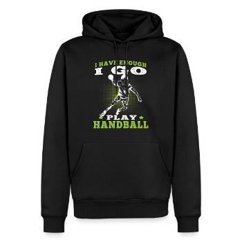 Je vais jouer Handball Handball Player Handball Player - Sweat à capuche Premium bio Homme - noir - Devant - Nico (187cm)