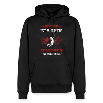 Volleyball spielen ist wichtiger Volleyballerin - Männer Premium Bio Hoodie - Schwarz - Vorne - Nico (187cm)
