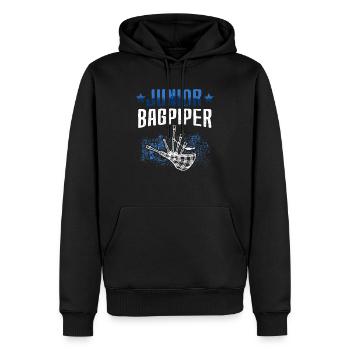 Nachwuchs Dudelsack Spieler schottische Sackpfeife - Männer Premium Bio Hoodie - Schwarz - Vorne - Nico (187cm)