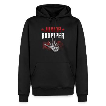 Nachwuchs Dudelsack Spieler schottische Sackpfeife - Männer Premium Bio Hoodie - Schwarz - Vorne - Nico (187cm)