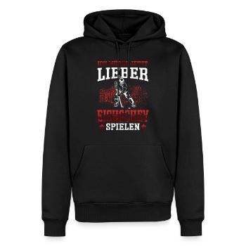 Lieber Eishockey spielen Hockey junge ockeyspieler - Männer Premium Bio Hoodie - Schwarz - Vorne - Nico (187cm)
