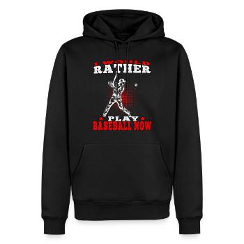 plutôt jouer baseball joueurs de baseball joueurs de baseball joueurs de baseball - Sweat à capuche Premium bio Homme - noir - Devant - Nico (187cm)