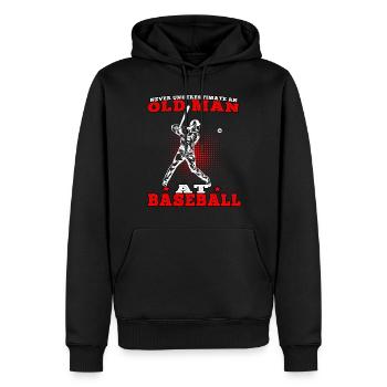 Old man at baseball baseball player baseball player - Men’s Premium Organic Hoodie - black - Front - Nico (187cm)