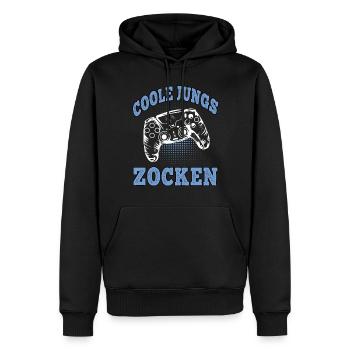 Coole Jungs zocken Videospiele Gamer Gaming Zocker - Männer Premium Bio Hoodie - Schwarz - Vorne - Nico (187cm)