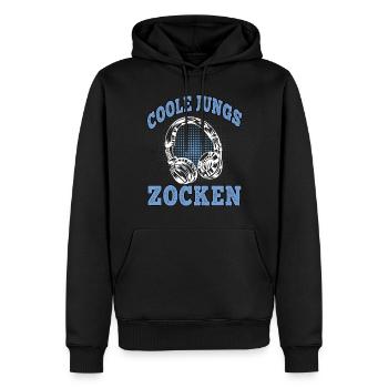 Coole Jungs zocken Videospiele Gamer Gaming Zocker - Männer Premium Bio Hoodie - Schwarz - Vorne - Nico (187cm)