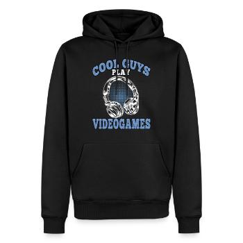 Les gars cool jouent aux jeux vidéo Gamer Gaming Gamers - Sweat à capuche Premium bio Homme - noir - Devant - Nico (187cm)