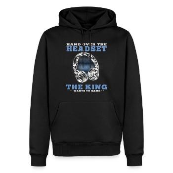 King veut jouer aux joueurs de jeux vidéo Gamer Gaming Gamers - Sweat à capuche Premium bio Homme - noir - Devant - Nico (187cm)