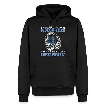 Je peux jouer jeux vidéo joueurs joueurs - Sweat à capuche Premium bio Homme - noir - Devant - Nico (187cm)