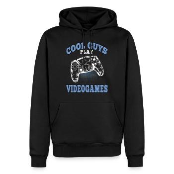Les gars cool jouent aux jeux vidéo Gamer Gaming Gamers - Sweat à capuche Premium bio Homme - noir - Devant - Nico (187cm)