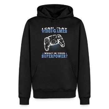 Je peux jouer jeux vidéo joueurs joueurs - Sweat à capuche Premium bio Homme - noir - Devant - Nico (187cm)