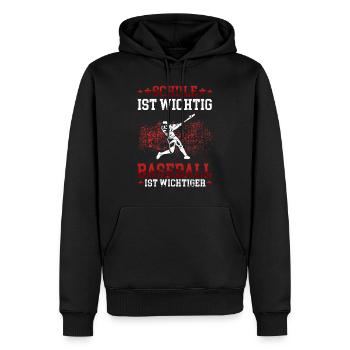 Baseball ist wichtiger Baseballer Baseballspieler - Männer Premium Bio Hoodie - Schwarz - Vorne - Nico (187cm)