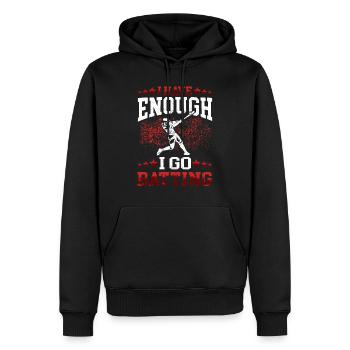 I go batting Baseball Baseballer Baseballspieler - Männer Premium Bio Hoodie - Schwarz - Vorne - Nico (187cm)